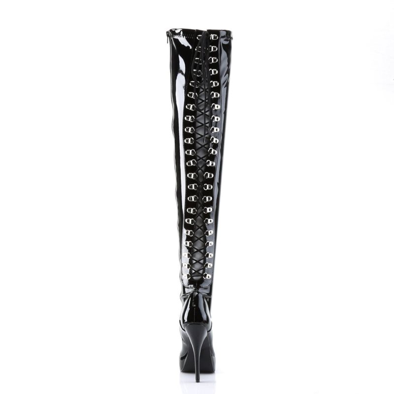 Black Pleaser Indulge-3063 Women's Thigh High Boots | AU RUEHVSW