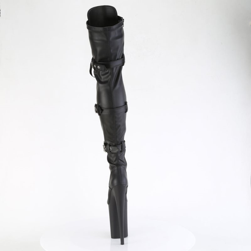 Black Pleaser Infinity-3028 Vegan Leather Women's Thigh High Boots | AU ZTIPJBG