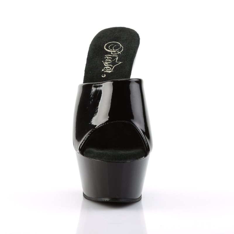 Black Pleaser Kiss-201 Women's Platform Slides | AU QKVEOTH