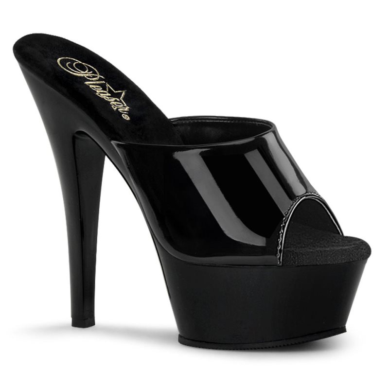 Black Pleaser Kiss-201 Women\'s Platform Slides | AU QKVEOTH