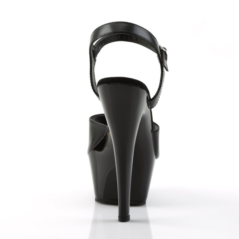 Black Pleaser Kiss-209 Leather Women's Platform Heels Sandals | AU NKQCGZD