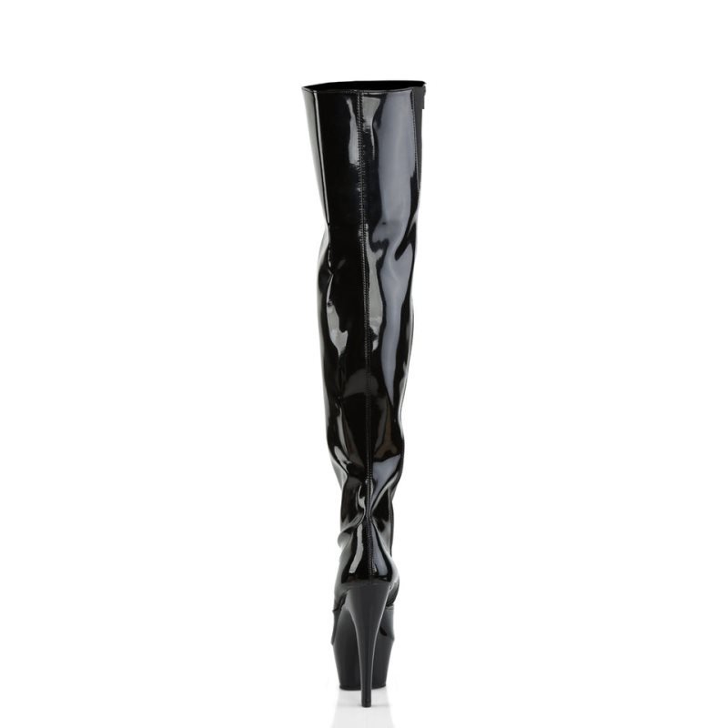 Black Pleaser Kiss-3010 Women's Thigh High Boots | AUSTRALIA GTXVH