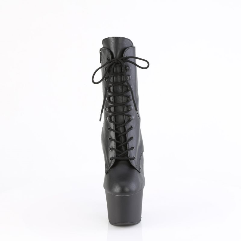 Black Pleaser Knucks-1020 Vegan Leather Women's Heels Boots | AUSTRALIA IDOTM