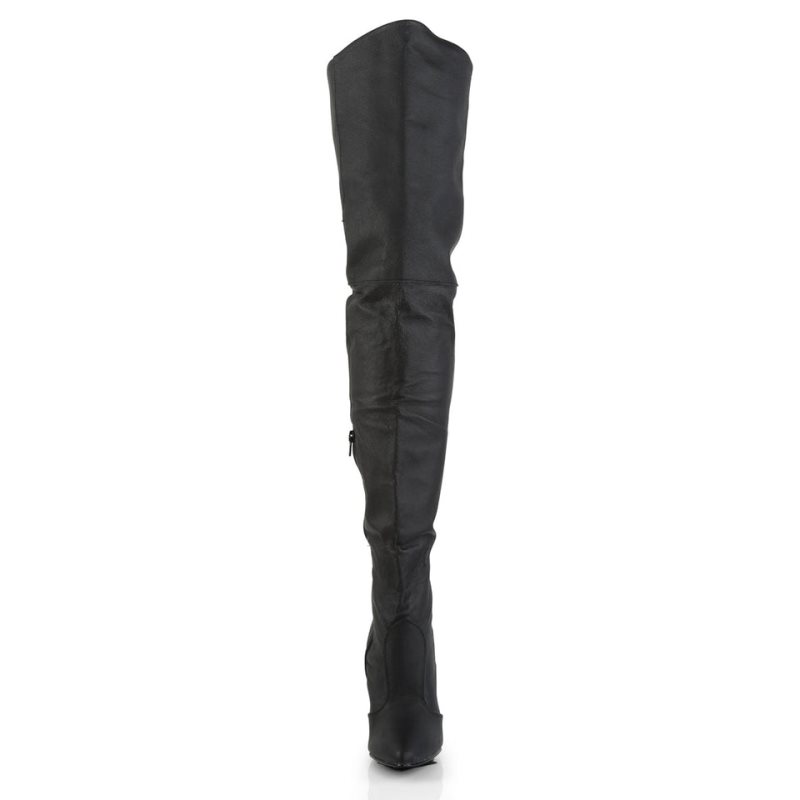 Black Pleaser Legend-8899 Leather Women's Thigh High Boots | AUSTRALIA BSQIR