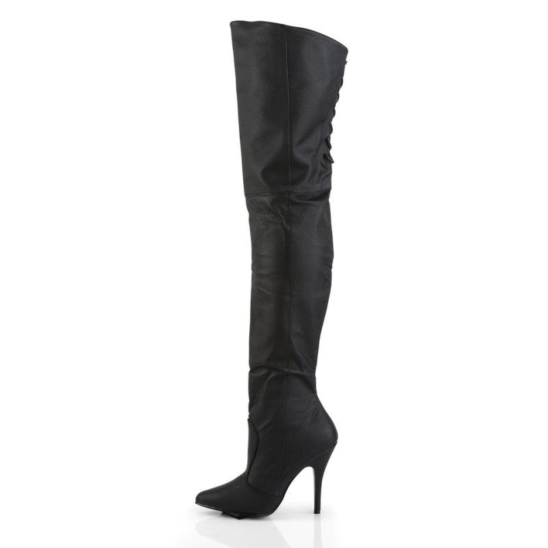 Black Pleaser Legend-8899 Leather Women's Thigh High Boots | AUSTRALIA BSQIR