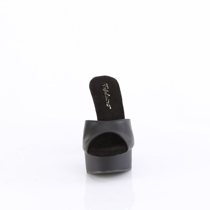 Black Pleaser Martini-501 Vegan Leather Women's Platform Slides | AU LMGCQKW