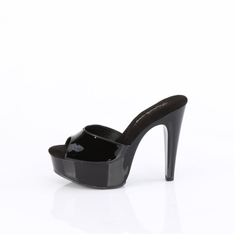 Black Pleaser Martini-501 Women's Platform Slides | AU NMEWVZI