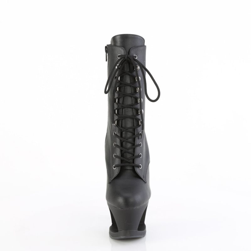 Black Pleaser Moon-1020SK Vegan Leather Women's Heels Boots | AUSTRALIA ARPZB