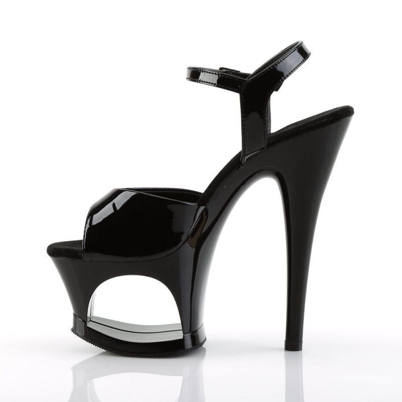 Black Pleaser Moon-709 Women's Platform Heels Sandals | AUSTRALIA FWRJX