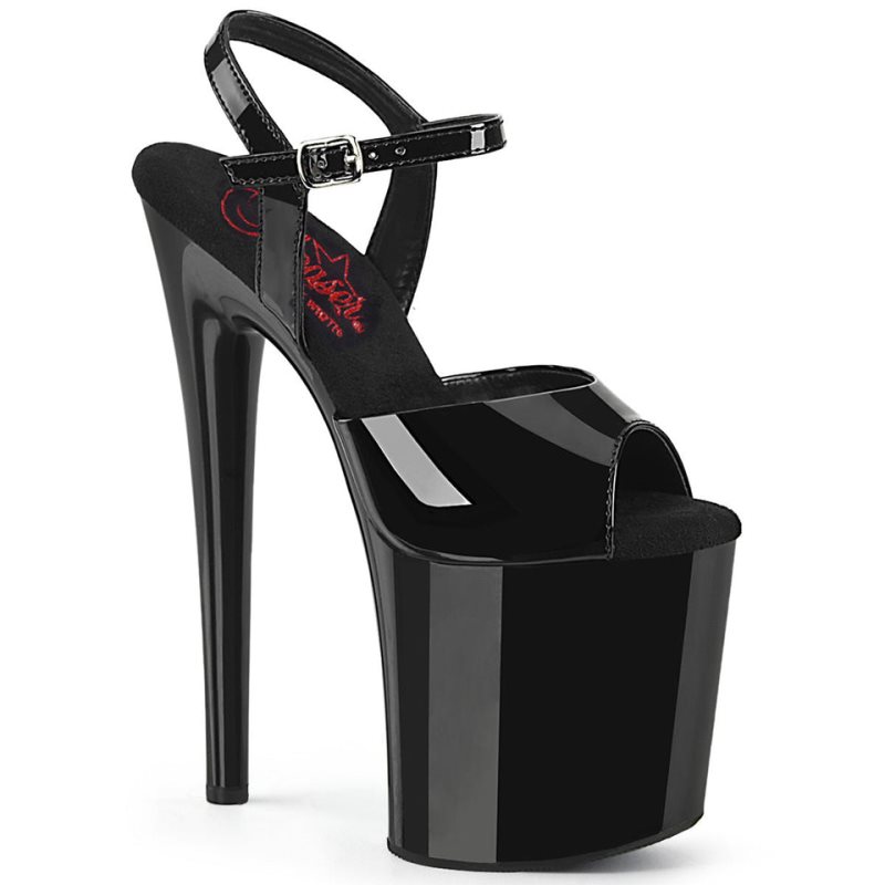 Black Pleaser Naughty-809 Women\'s Platform Heels Sandals | AU UNBWAGK