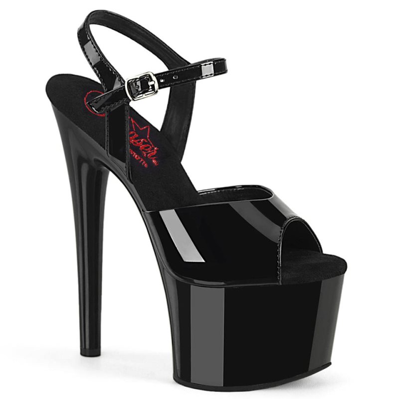 Black Pleaser Passion-709 Women\'s Platform Heels Sandals | AUSTRALIA KPQAZ