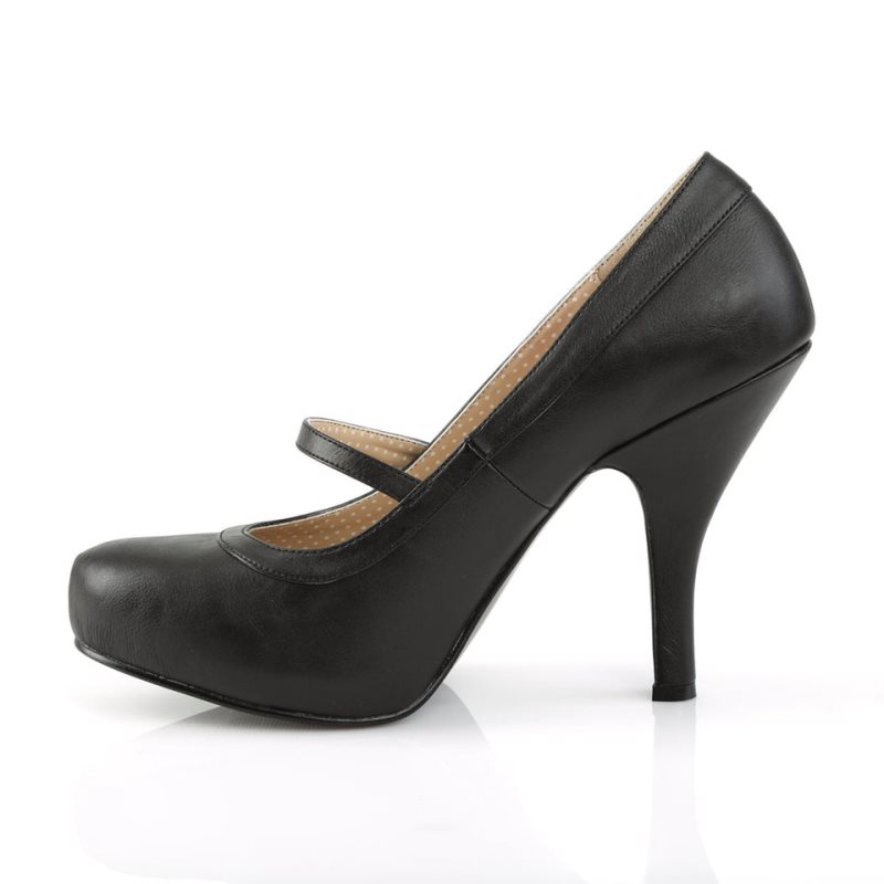 Black Pleaser Pinup-01 Vegan Leather Women's Pumps | AU NHASYLR