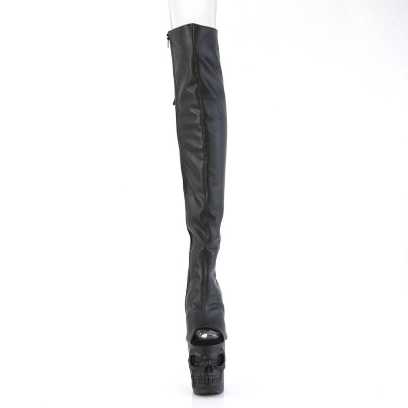 Black Pleaser Rapture-3019 Vegan Leather Women's Thigh High Boots | AUSTRALIA JUDNR