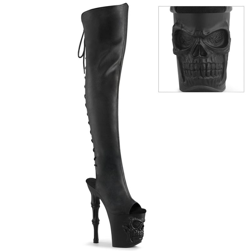 Black Pleaser Rapture-3019 Vegan Leather Women\'s Thigh High Boots | AUSTRALIA JUDNR