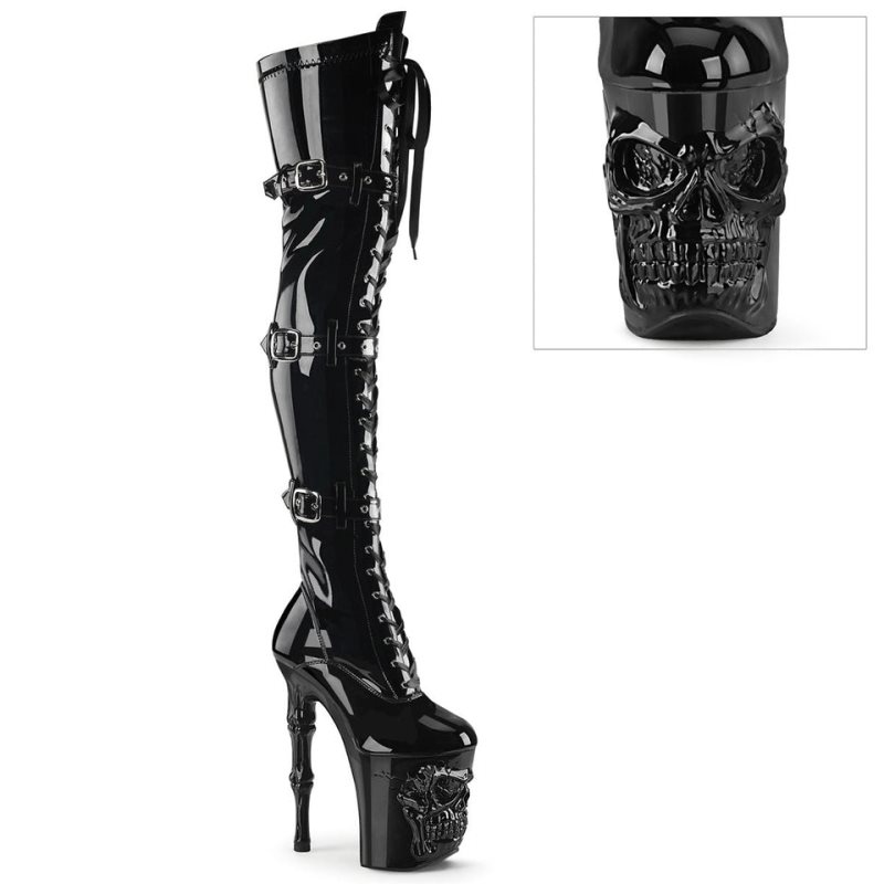 Black Pleaser Rapture-3028 Women\'s Thigh High Boots | AU DIVCEAS