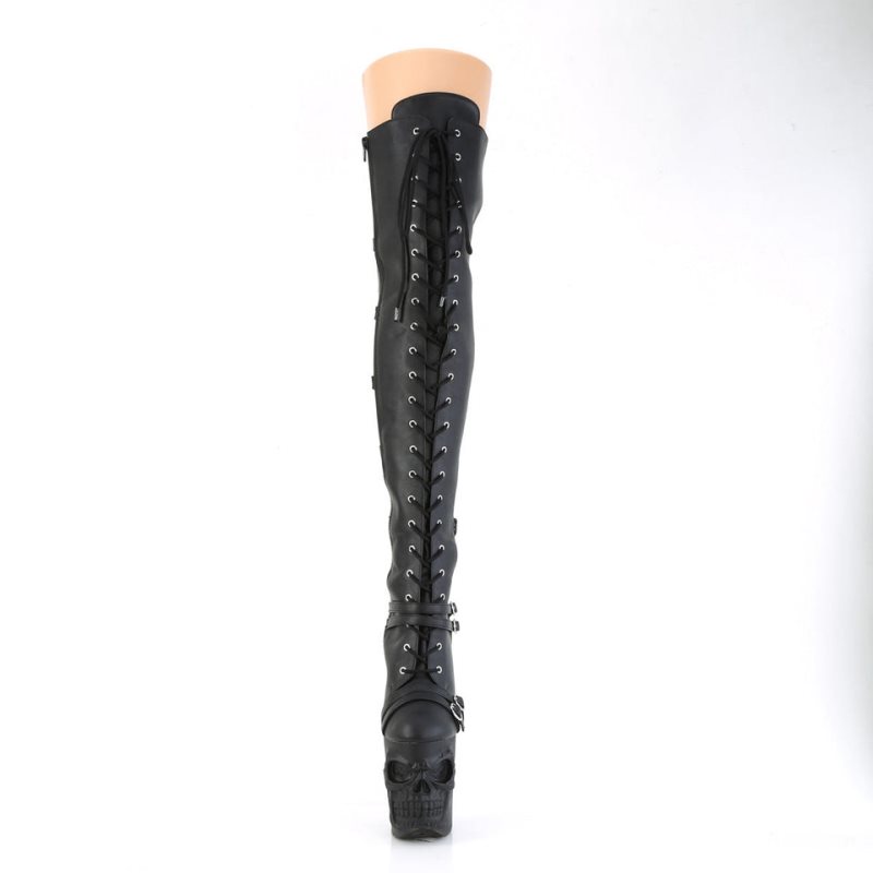 Black Pleaser Rapture-3045 Vegan Leather Women's Thigh High Boots | AU KINUMCZ