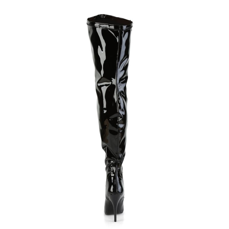 Black Pleaser Seduce-3000WC Women's Thigh High Boots | AU SMBKOAN