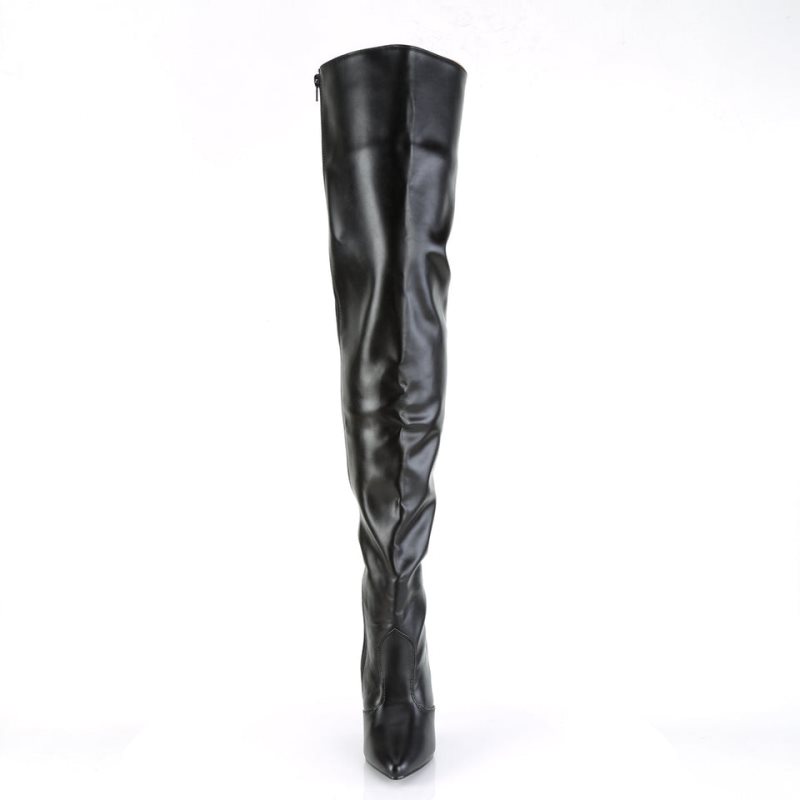 Black Pleaser Seduce-3010 Vegan Leather Women's Thigh High Boots | AU MXPTWOD