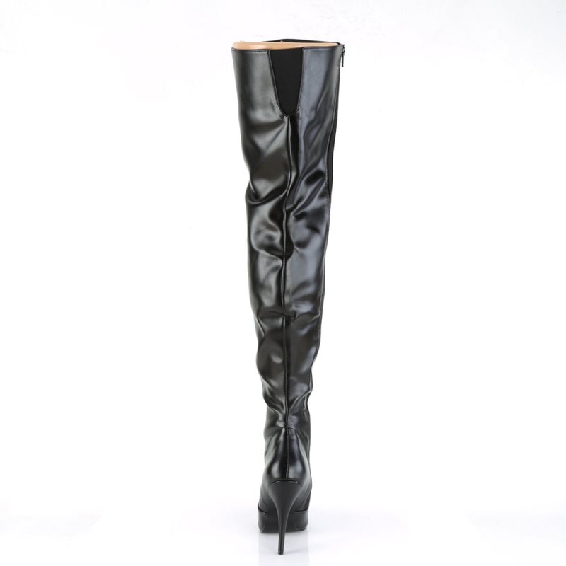 Black Pleaser Seduce-3010 Vegan Leather Women's Thigh High Boots | AU MXPTWOD