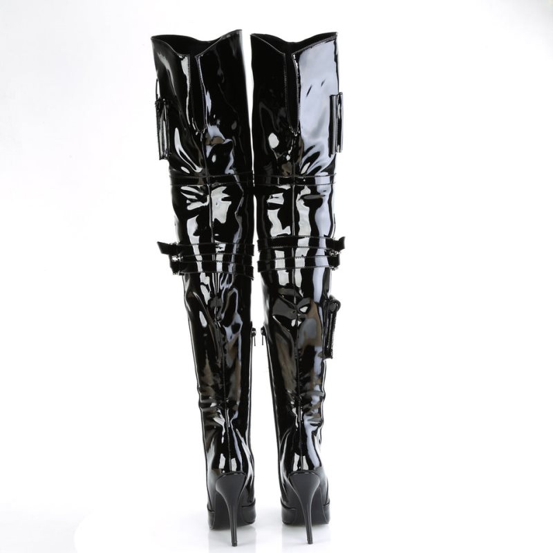 Black Pleaser Seduce-3019 Women's Thigh High Boots | AUSTRALIA JLMZR