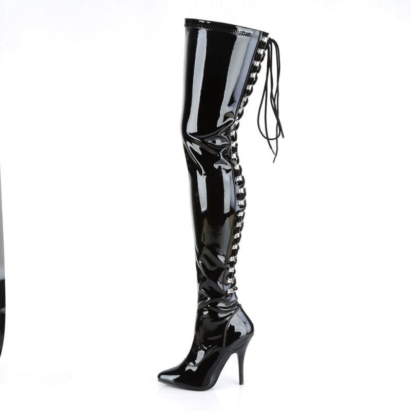 Black Pleaser Seduce-3063 Women's Thigh High Boots | AUSTRALIA NIKQT