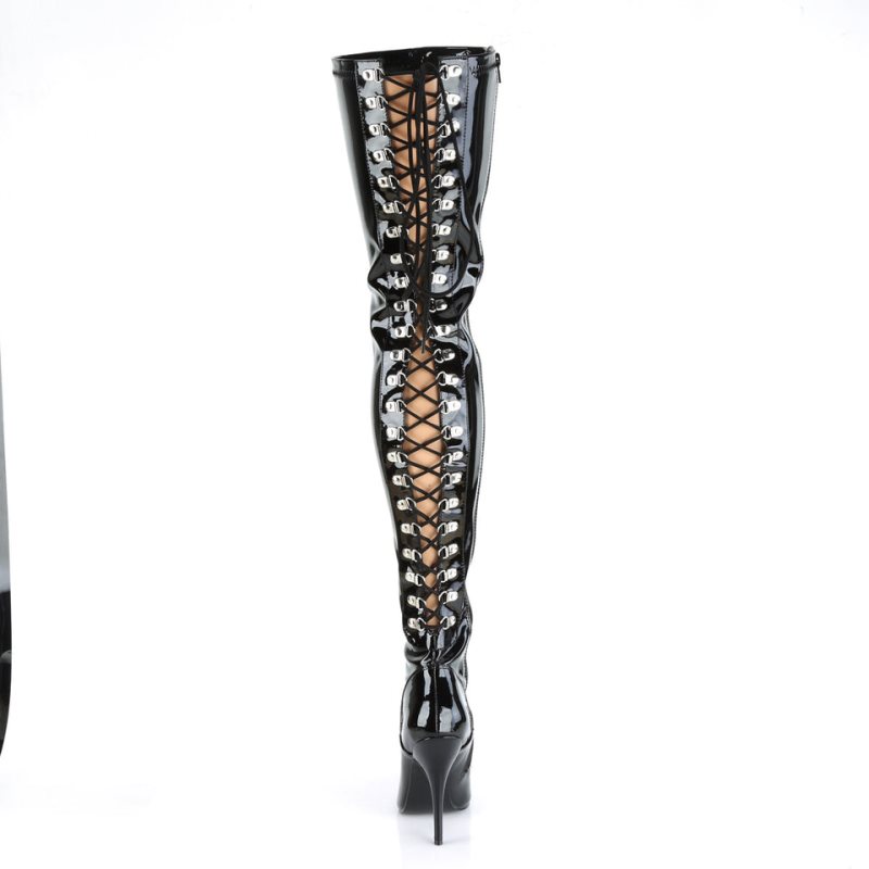 Black Pleaser Seduce-3063 Women's Thigh High Boots | AUSTRALIA NIKQT