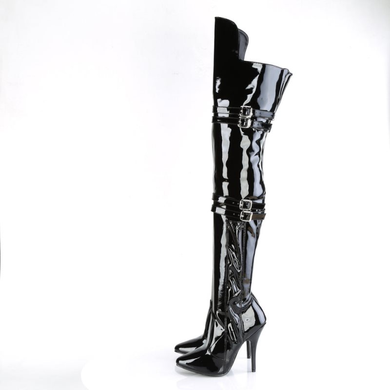 Black Pleaser Seduce-3080 Women's Thigh High Boots | AU IEPGAUS