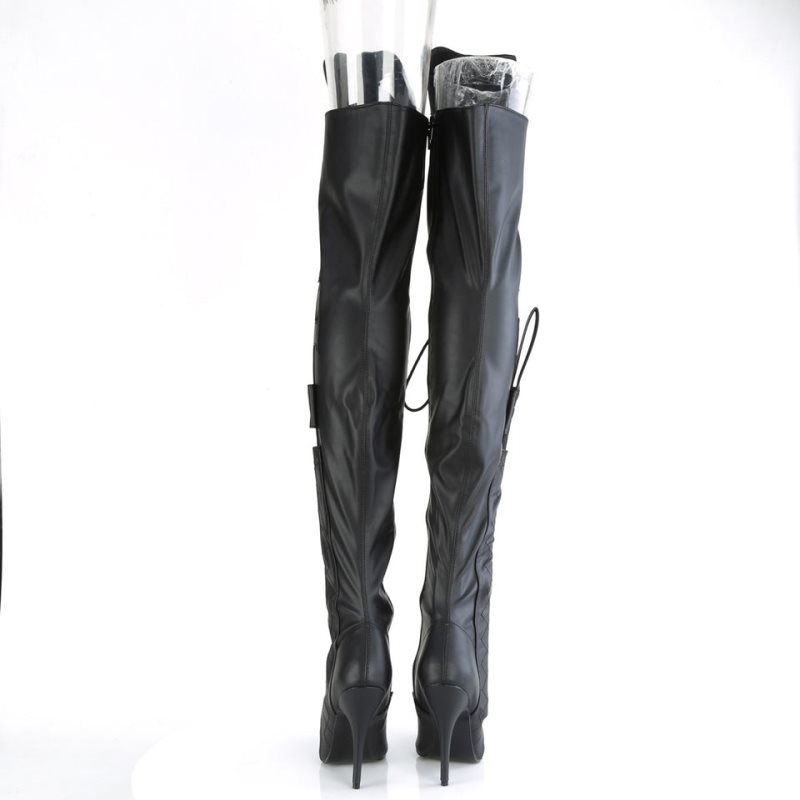 Black Pleaser Seduce-3082 Vegan Leather Women's Thigh High Boots | AUSTRALIA EOLTF