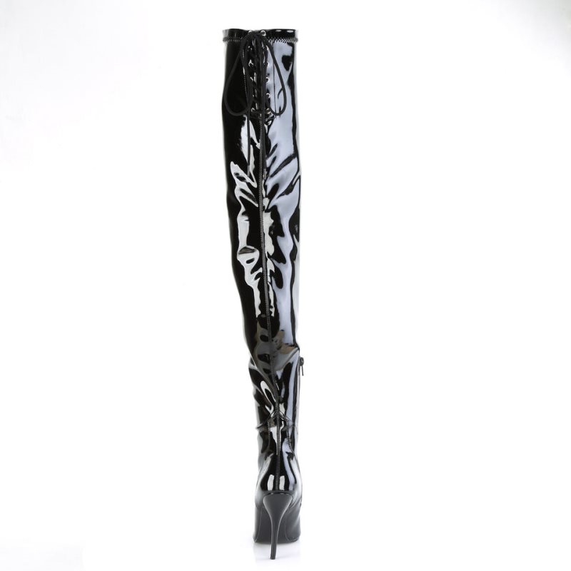 Black Pleaser Seduce-4000SLT Women's Thigh High Boots | AUSTRALIA OXSDL