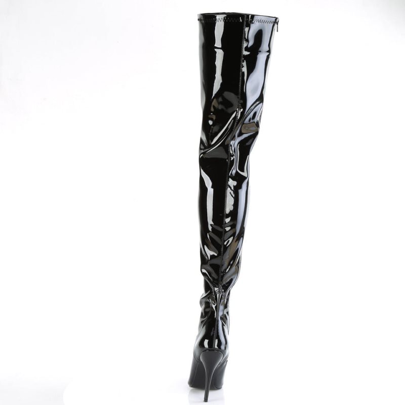 Black Pleaser Seduce-4000 Women's Thigh High Boots | AU CVSTNUW