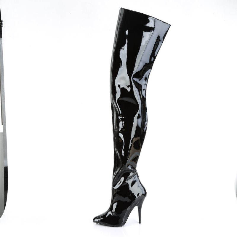 Black Pleaser Seduce-4010 Women's Thigh High Boots | AU CQSHILG