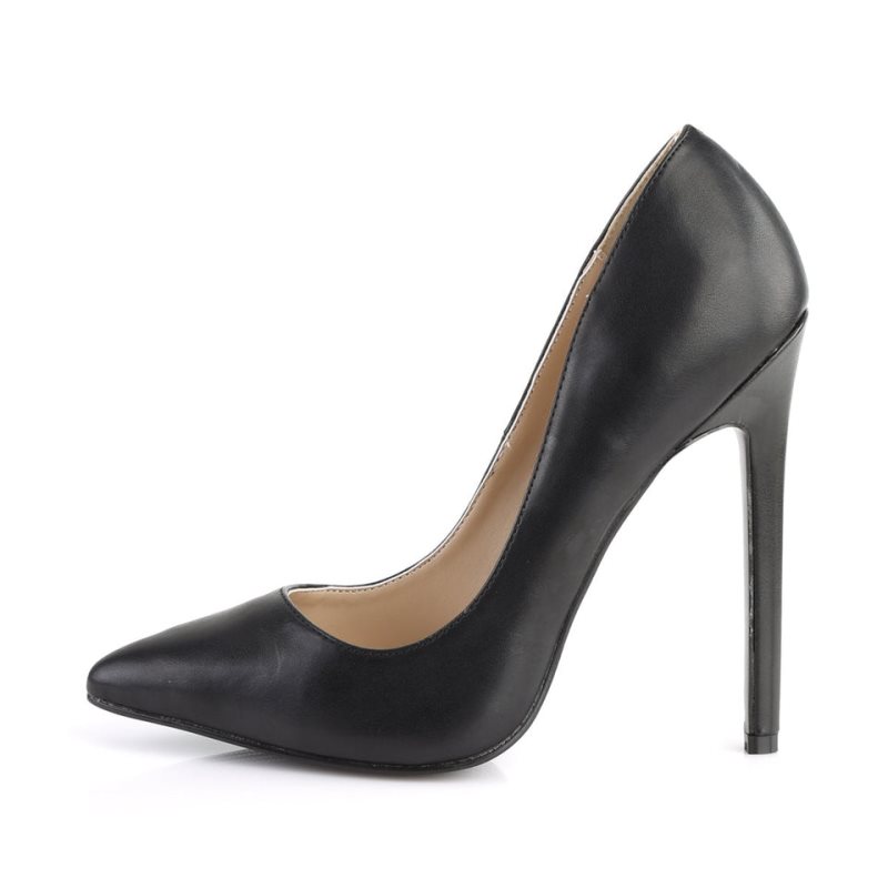 Black Pleaser Sexy-20 Vegan Leather Women's Pumps | AU XOHAVKU