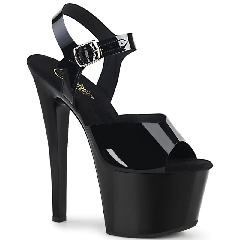 Black Pleaser Sky-308N Women\'s Platform Heels Sandals | AU XMKTWBJ