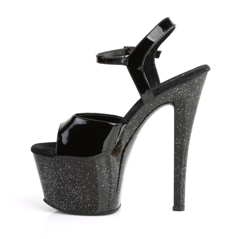 Black Pleaser Sky-309MG Women's Platform Heels Sandals | AU CTOBPFK