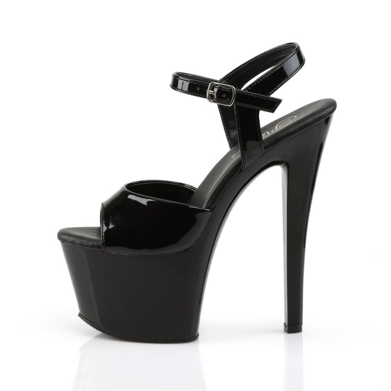 Black Pleaser Sky-309VL Women's Platform Heels Sandals | AUSTRALIA ZYIPS