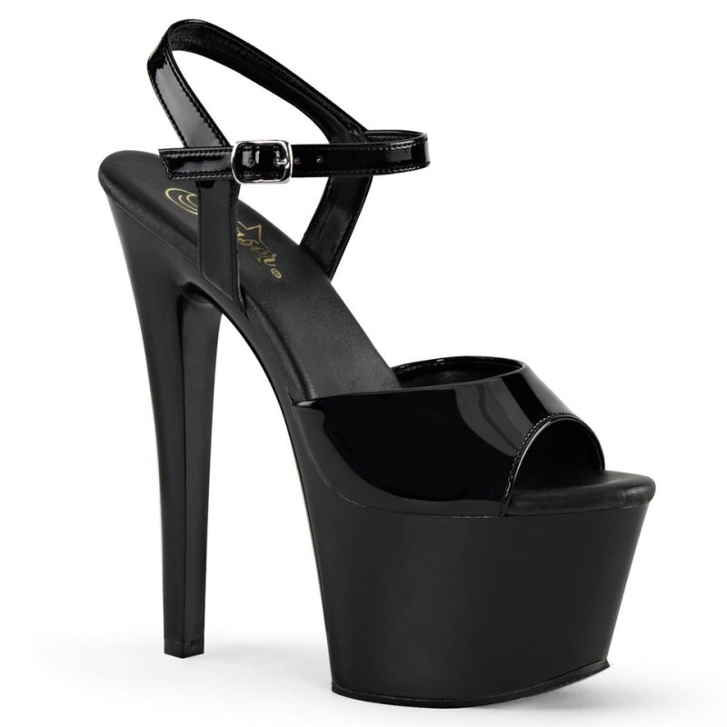 Black Pleaser Sky-309VL Women\'s Platform Heels Sandals | AUSTRALIA ZYIPS