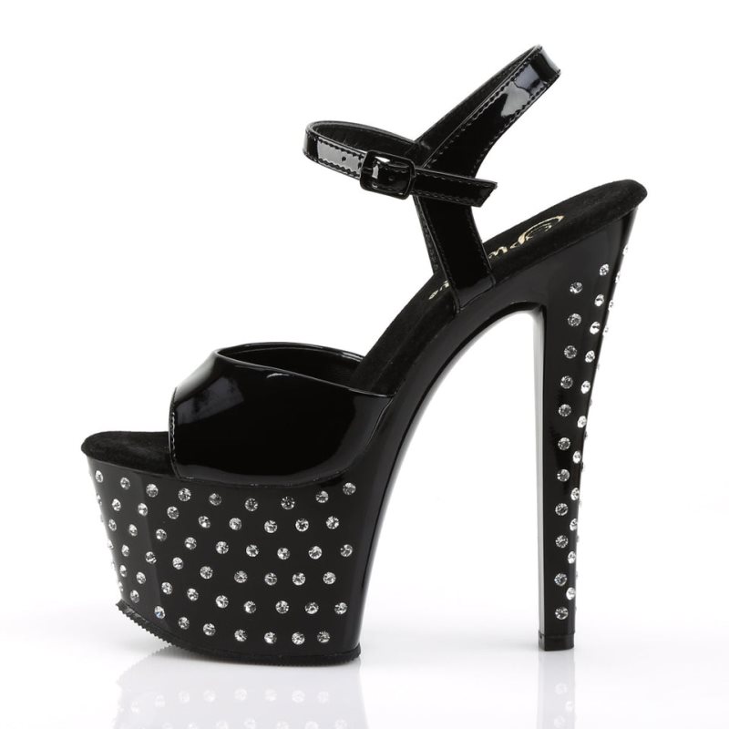 Black Pleaser Stardust-709 Women's Platform Heels Sandals | AU MJDHLPA