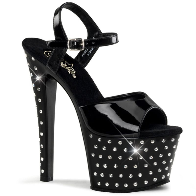 Black Pleaser Stardust-709 Women\'s Platform Heels Sandals | AU MJDHLPA