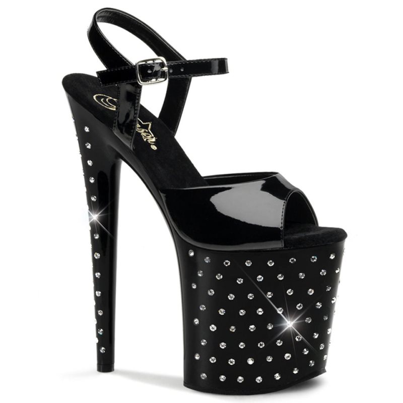 Black Pleaser Stardust-809 Women\'s Platform Heels Sandals | AUSTRALIA NSEFW