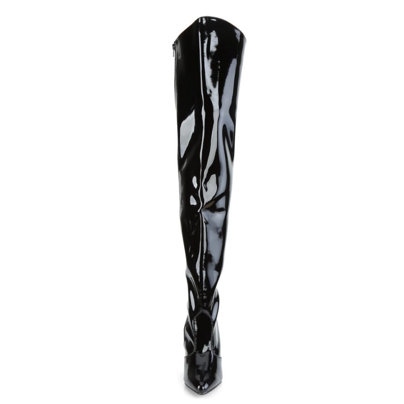 Black Pleaser Vanity-3010 Women's Thigh High Boots | AUSTRALIA YTZFI