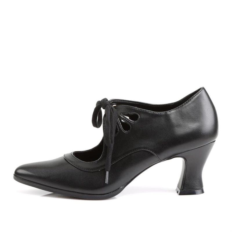 Black Pleaser Victorian-03 Vegan Leather Women's Pumps | AU JCUPAFH