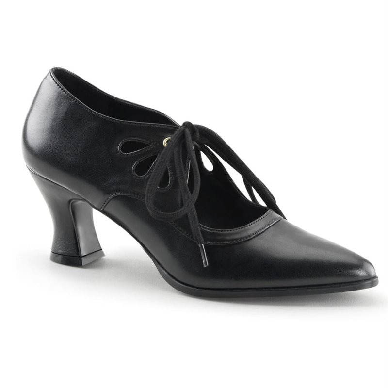 Black Pleaser Victorian-03 Vegan Leather Women\'s Pumps | AU JCUPAFH