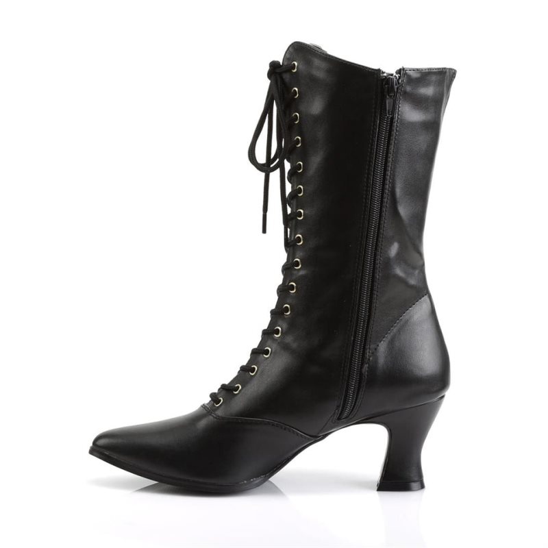 Black Pleaser Victorian-120 Women's Heels Boots | AU WRPKNDM