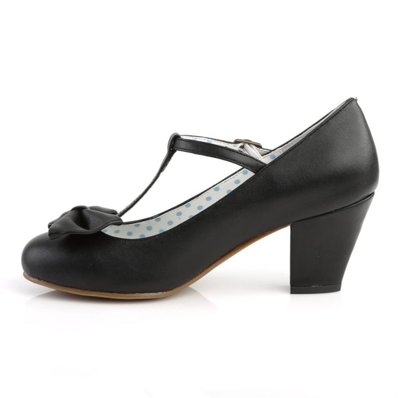 Black Pleaser Wiggle-50 Vegan Leather Women's Pumps | AUSTRALIA TASXE