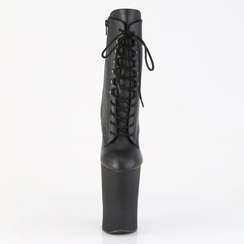 Black Pleaser Worship-1020 Faux Leather Women's Heels Boots | AU POQDNWF