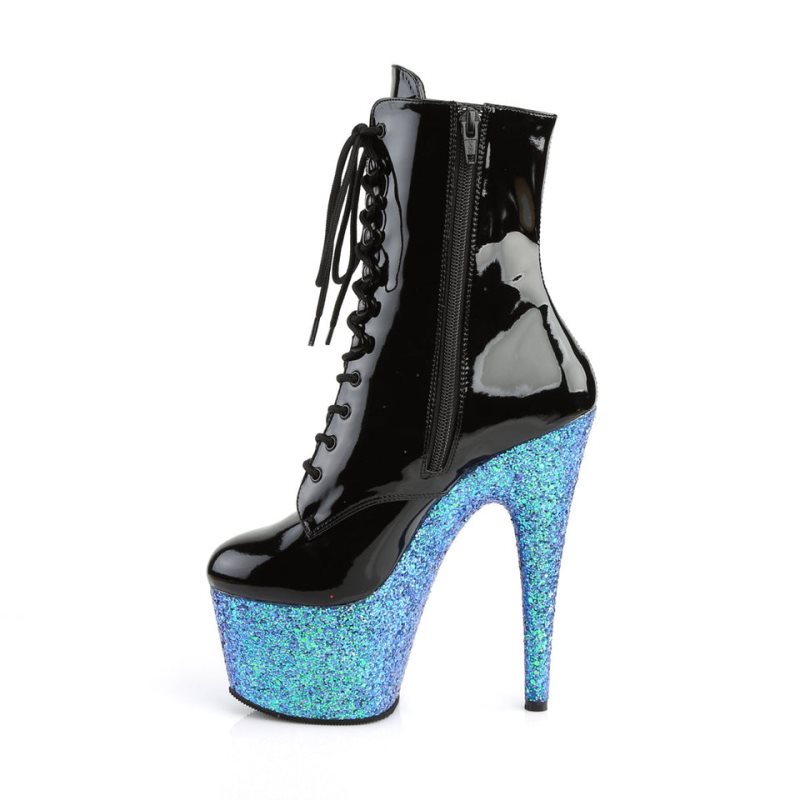 Black / Blue Pleaser Adore-1020LG Women's Heels Boots | AUSTRALIA TGYEU