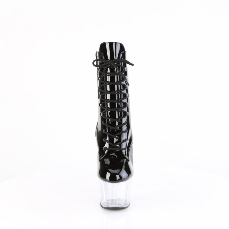 Black / Clear Pleaser Adore-1020 Women's Heels Boots | AU AKMPTNW