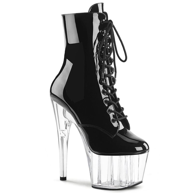 Black / Clear Pleaser Adore-1020 Women\'s Heels Boots | AU AKMPTNW