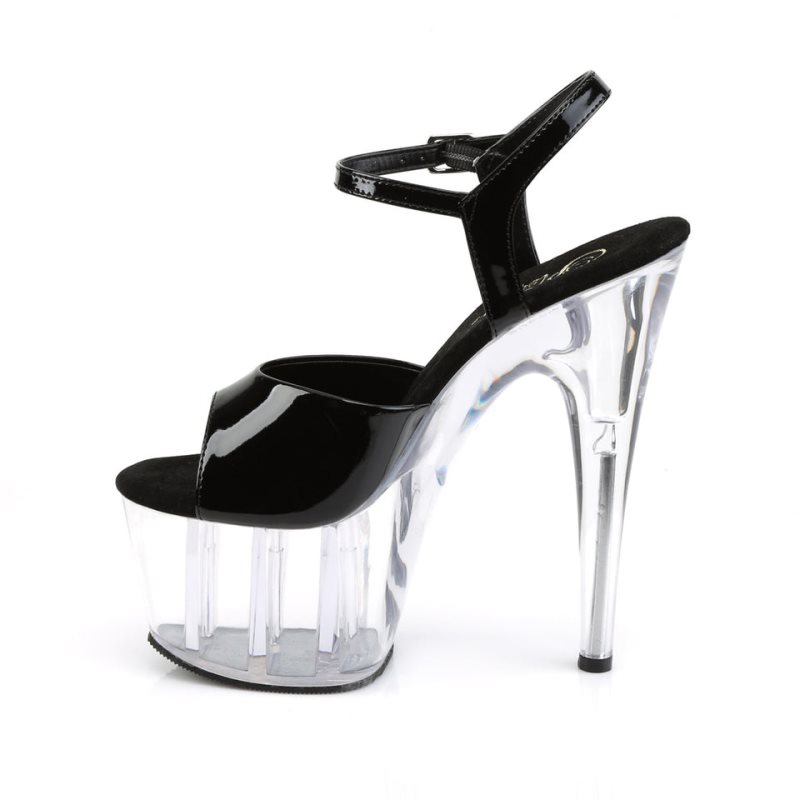 Black / Clear Pleaser Adore-709 Women's Platform Heels Sandals | AUSTRALIA AIFCS