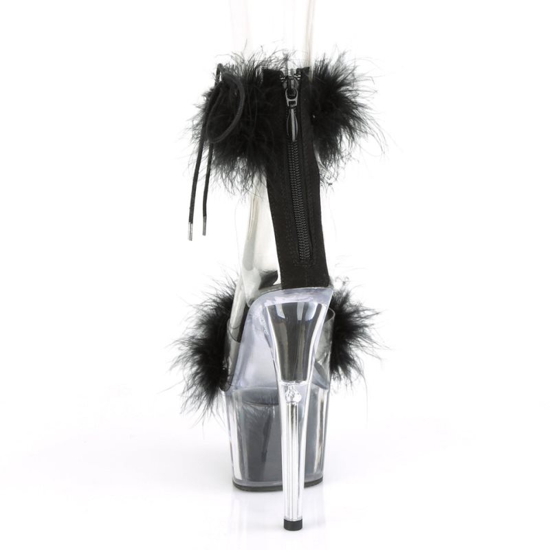 Black / Clear Pleaser Adore-724F Women's Platform Heels Sandals | AUSTRALIA GKDMI